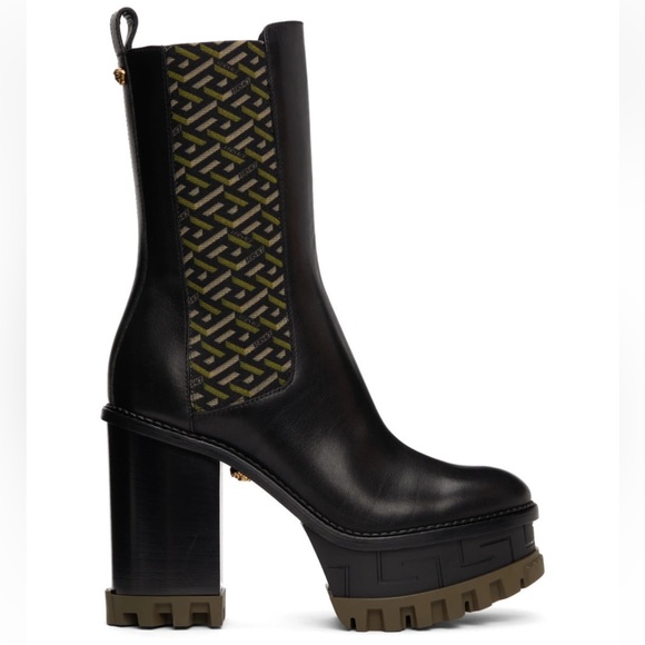 VERSACE
Black & Khaki La Greca Boots - Picture 2 of 3